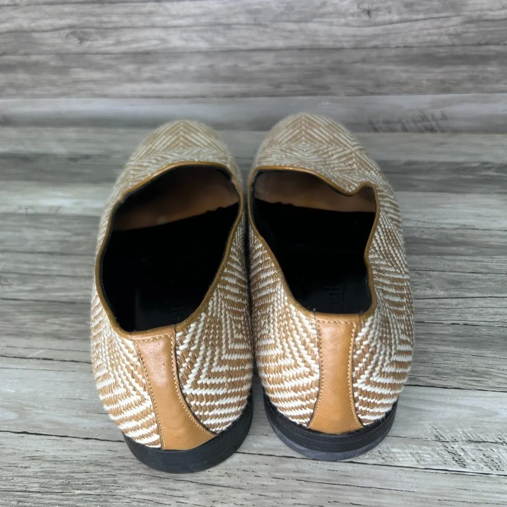 A. Testoni Italy Mens Woven Raffia Loafers Size 8 Geometric Old Money‎ Preppy